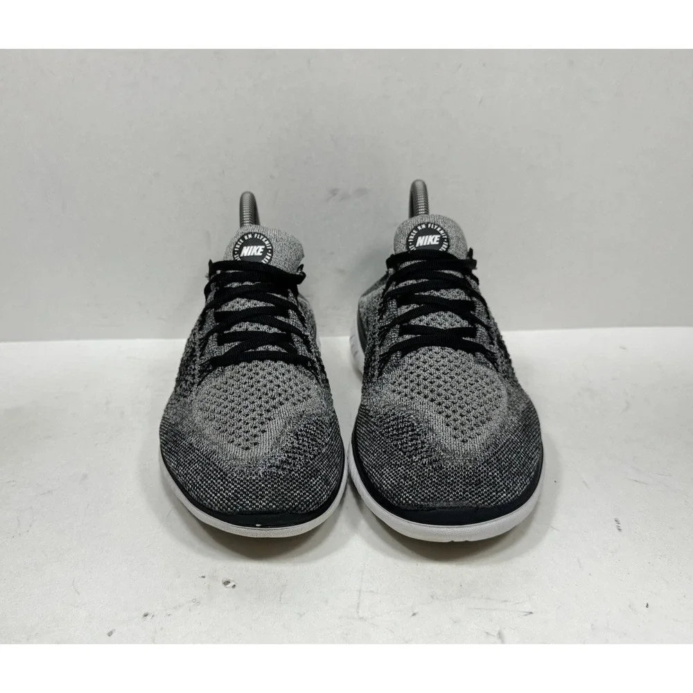 Nike‎ Free RN Flyknit 2018 Men's Size 7.5 Running Shoes Black White Oreo